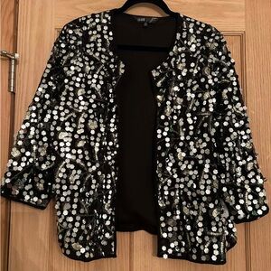 Stellah Black and Silver Sequin Jacket